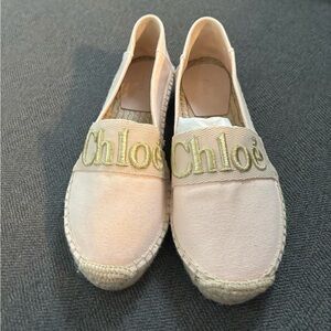 Chloe pale pink espadrilles
